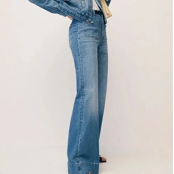 READ! NWT J CREW High Rise Wide Leg Sailor Denim Trouser Jeans 1996 Dani Wash - Picture 6 of 16